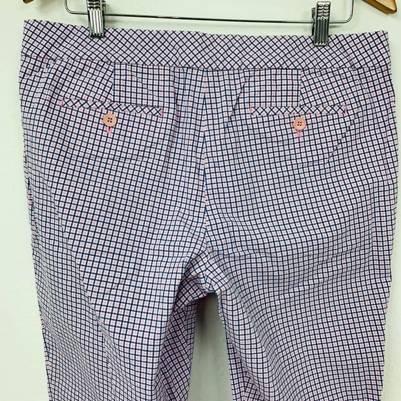 Talbots / Blue Pink Square Pattern Capri - Picture 4 of 8